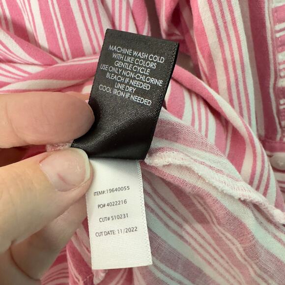 Torrid Striped Rayon Slub Drop Shoulder Button Up Top Shirt Womens Size 4X - Picture 4 of 7